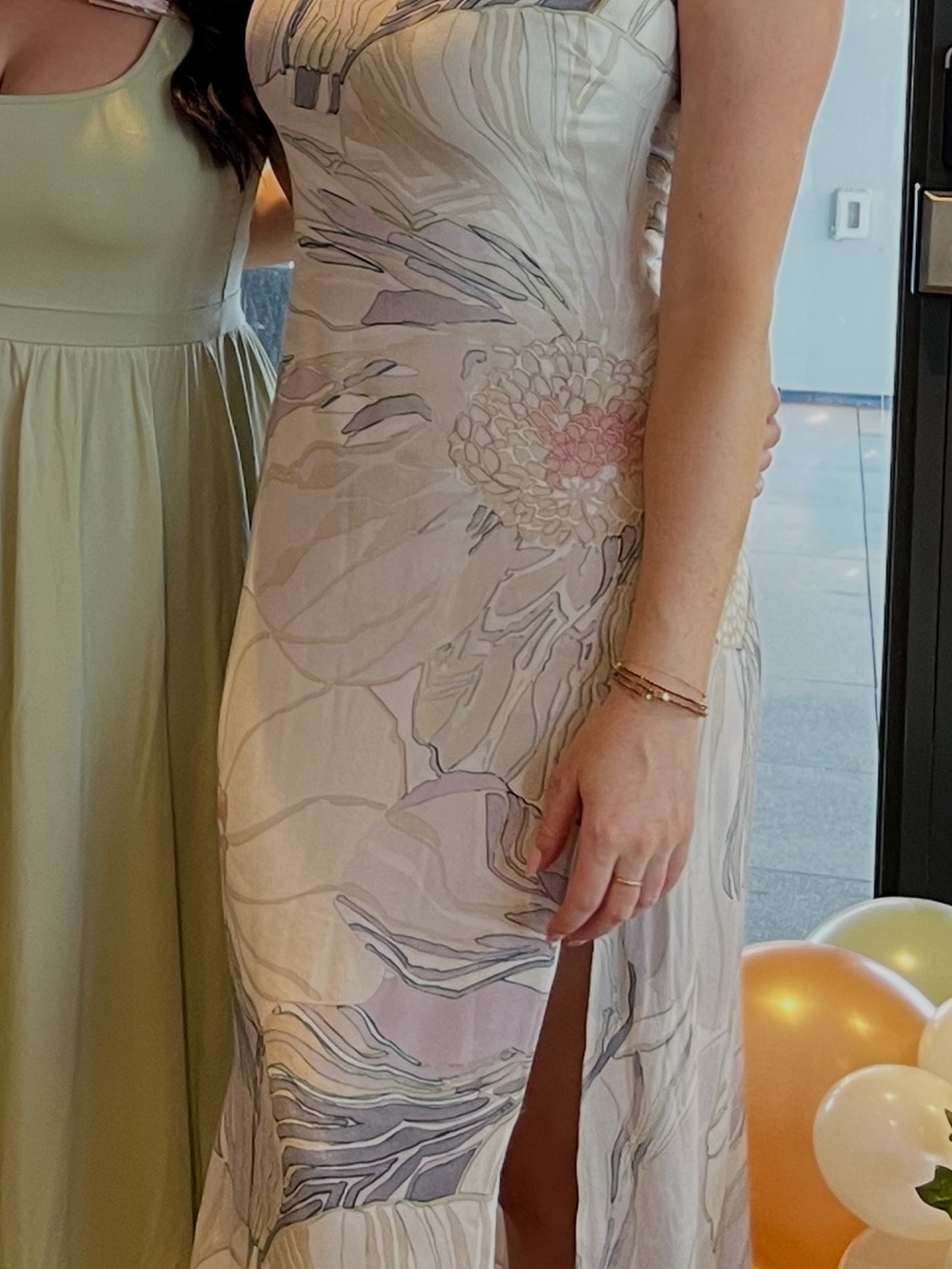 Wilfred Floral Slip Dress in Ivory with Pastel Pink and Sage - Picture 3 of 3